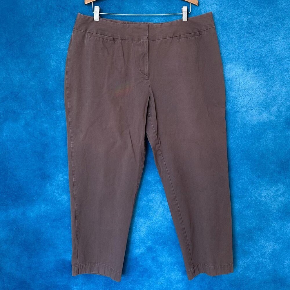 J Jill Brown Stretch Cotton Pants, Size 20W